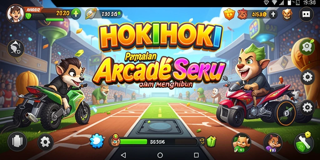 Screenshot HOKIHOKI menunjukkan gameplay Arcade yang seru dan menantang.