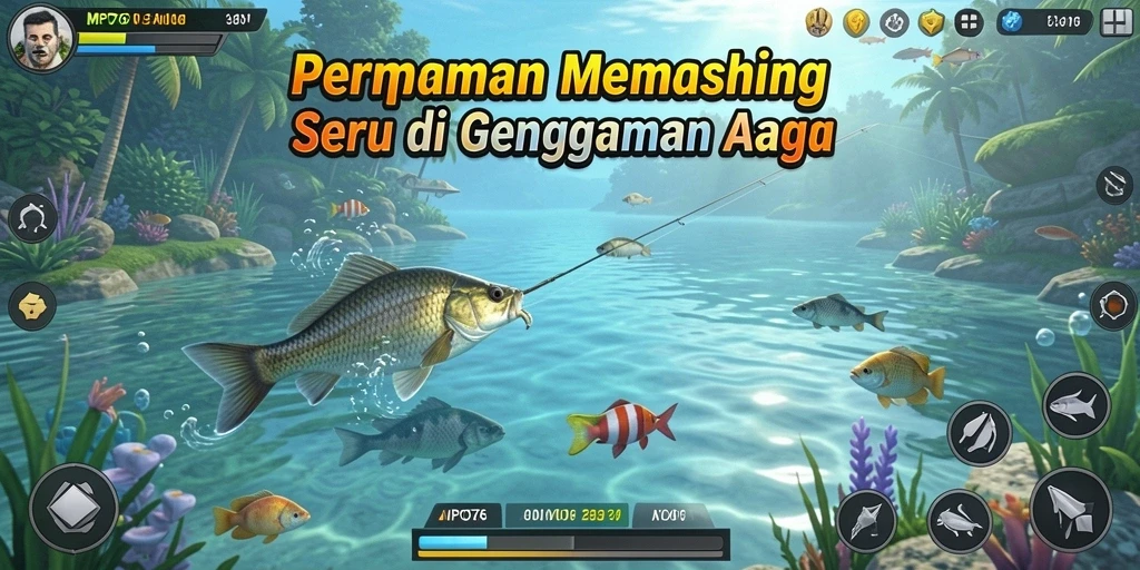 Screenshot MPO76 menampilkan aksi memancing yang mendebarkan.