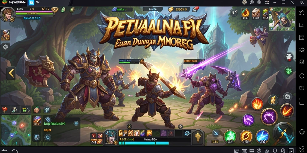 Screenshot utama NEWIDN menampilkan aksi pertempuran multiplayer yang intens.