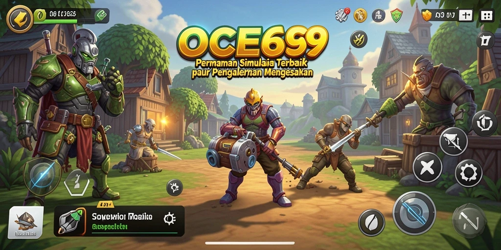 Tangkapan layar OCE69 menampilkan dunia simulasi yang hidup dan penuh warna.