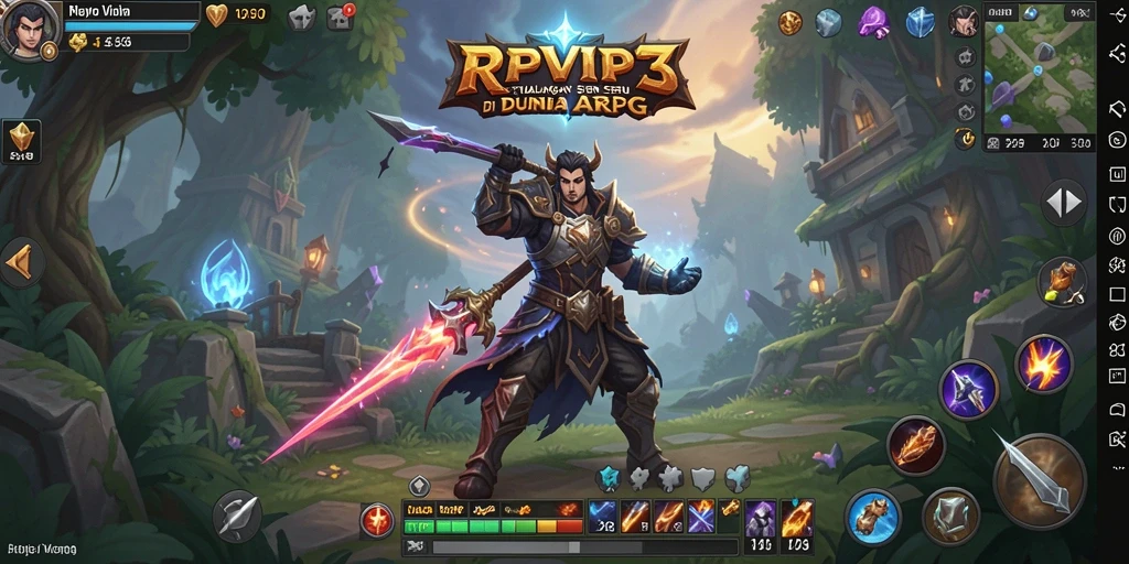 Screenshot RPVIP3 yang menunjukkan aksi pertempuran yang seru dan dinamis.