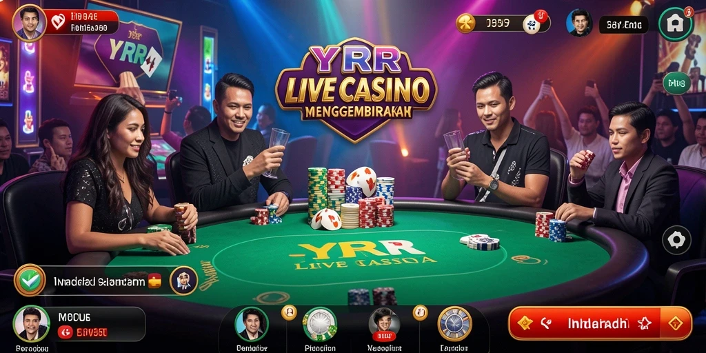 Screenshot gameplay yang menarik dari <strong>YYRR</strong> menampilkan dealer dan interaksi langsung.